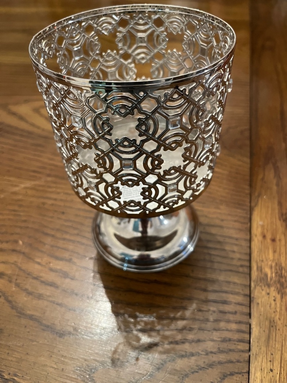 Bath & Body Works silver‎ pedestal candle holder